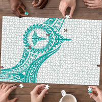 New Zealand Aotearoa Puzzle Nurse Tribal Teal Version LT05 - Polynesian Pride