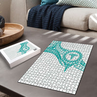 New Zealand Aotearoa Puzzle Nurse Tribal Teal Version LT05 - Polynesian Pride