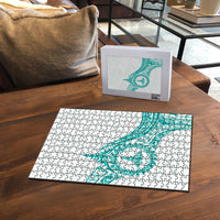 New Zealand Aotearoa Puzzle Nurse Tribal Teal Version LT05 - Polynesian Pride