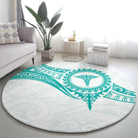 New Zealand Aotearoa Round Carpet Nurse Tribal Teal Version LT05 - Polynesian Pride