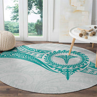 New Zealand Aotearoa Round Carpet Nurse Tribal Teal Version LT05 - Polynesian Pride