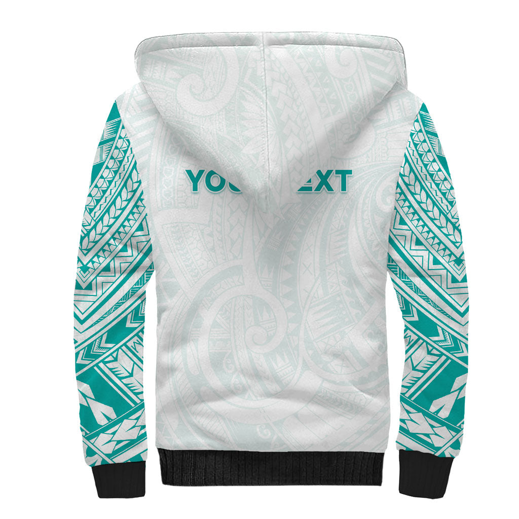 Personalised New Zealand Aotearoa Sherpa Hoodie Nurse Tribal Teal Version LT05 - Polynesian Pride
