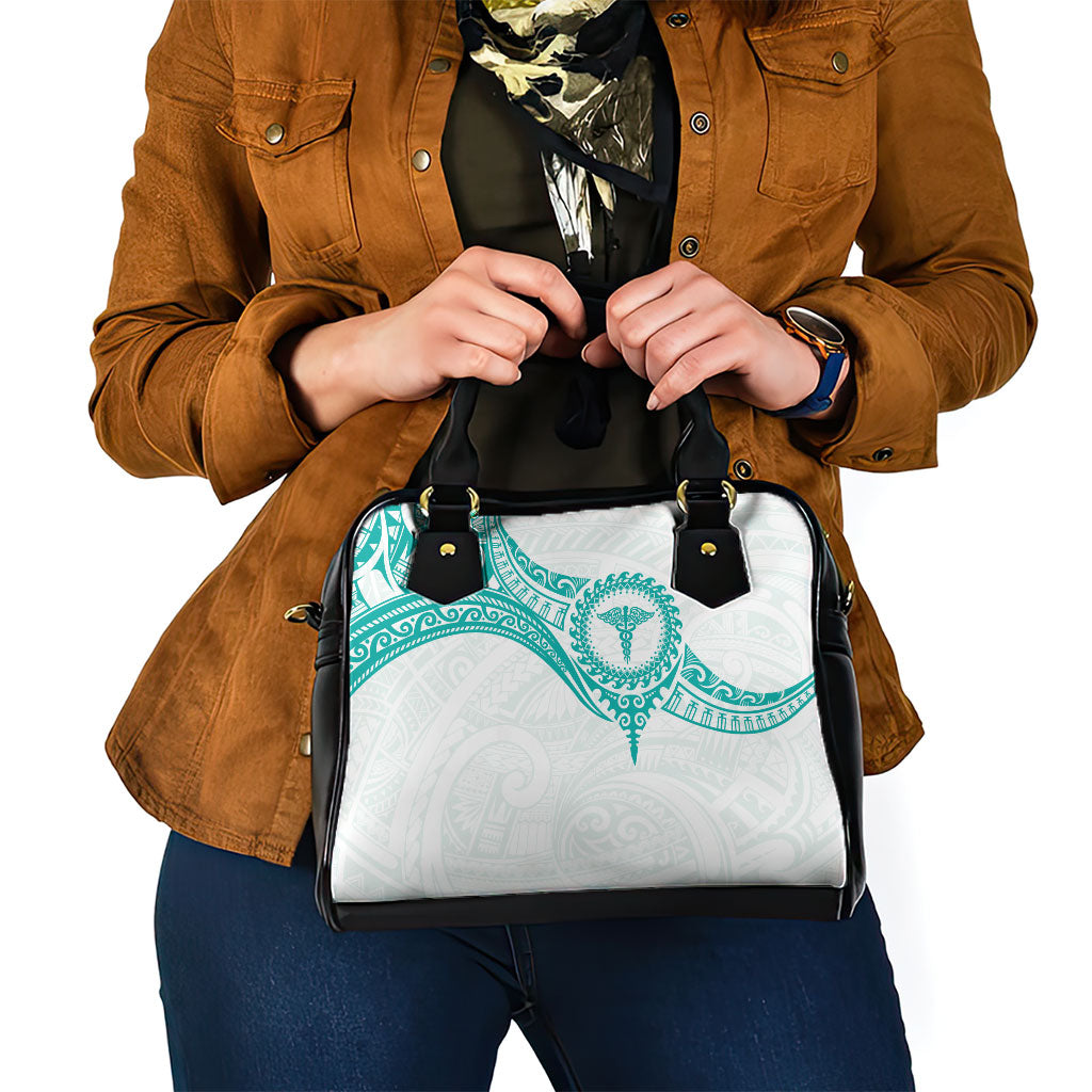 New Zealand Aotearoa Shoulder Handbag Nurse Tribal Teal Version LT05 - Polynesian Pride
