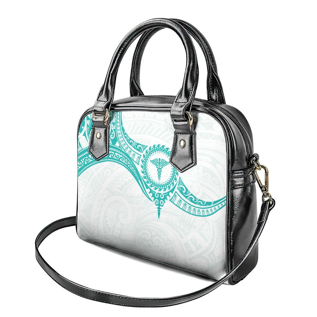 New Zealand Aotearoa Shoulder Handbag Nurse Tribal Teal Version LT05 - Polynesian Pride