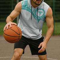 Personalised New Zealand Aotearoa Sleeveless Hoodie Nurse Tribal Teal Version LT05 - Polynesian Pride