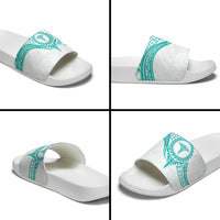 New Zealand Aotearoa Slide Sandals Nurse Tribal Teal Version