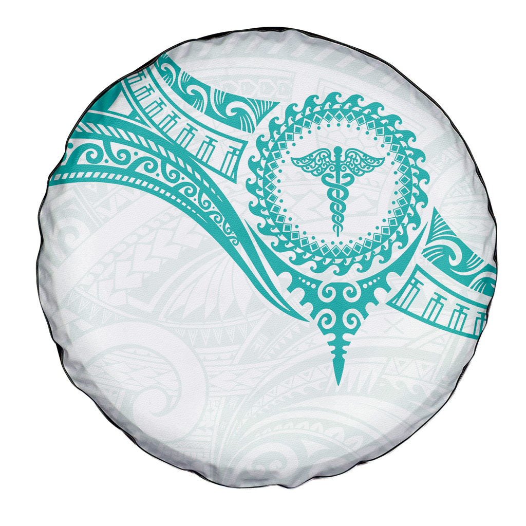 New Zealand Aotearoa Spare Tire Cover Nurse Tribal Teal Version LT05 - Polynesian Pride