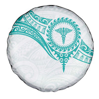 New Zealand Aotearoa Spare Tire Cover Nurse Tribal Teal Version LT05 - Polynesian Pride