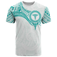 Personalised New Zealand Aotearoa T Shirt Nurse Tribal Teal Version