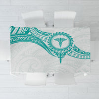 New Zealand Aotearoa Tablecloth Nurse Tribal Teal Version LT05 Teal - Polynesian Pride