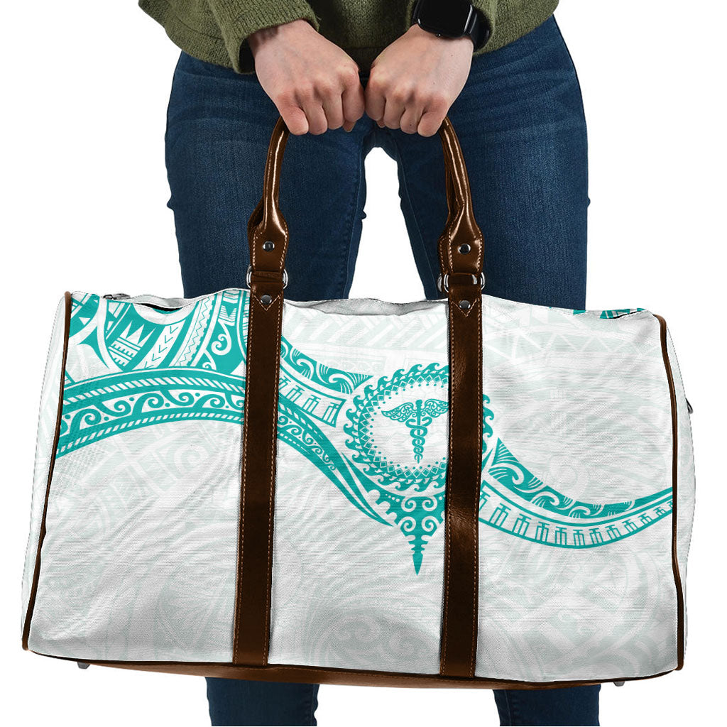 New Zealand Aotearoa Travel Bag Nurse Tribal Teal Version LT05 Teal - Polynesian Pride