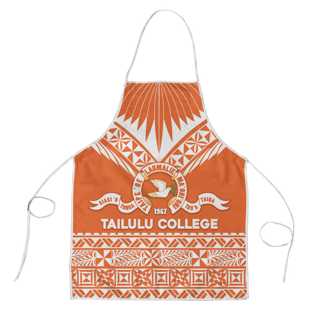Tonga Tailulu College Apron Tongan Kupesi Pattern LT05 Orange - Polynesian Pride