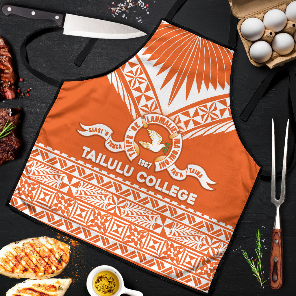 Tonga Tailulu College Apron Tongan Kupesi Pattern LT05 Orange - Polynesian Pride