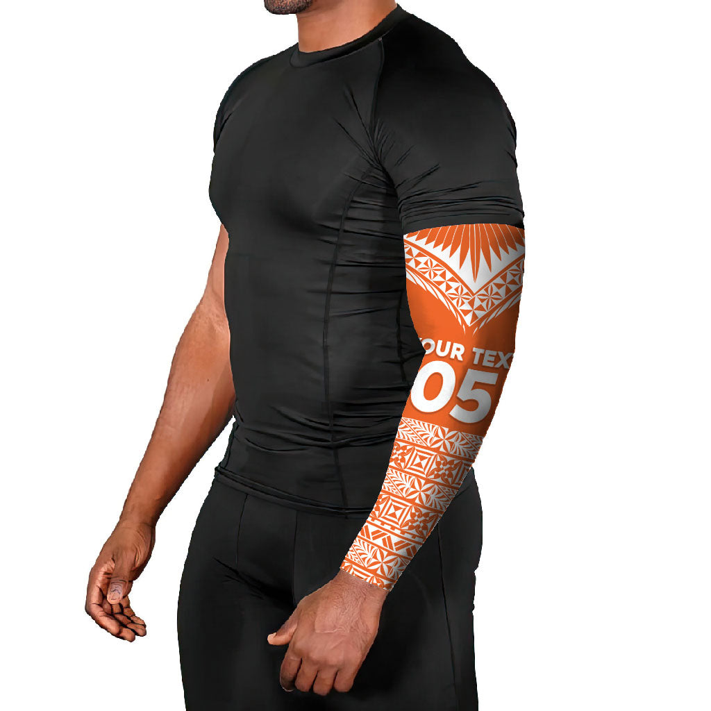 Personalised Tonga Tailulu College Arm Sleeves Tongan Kupesi Pattern LT05 - Polynesian Pride