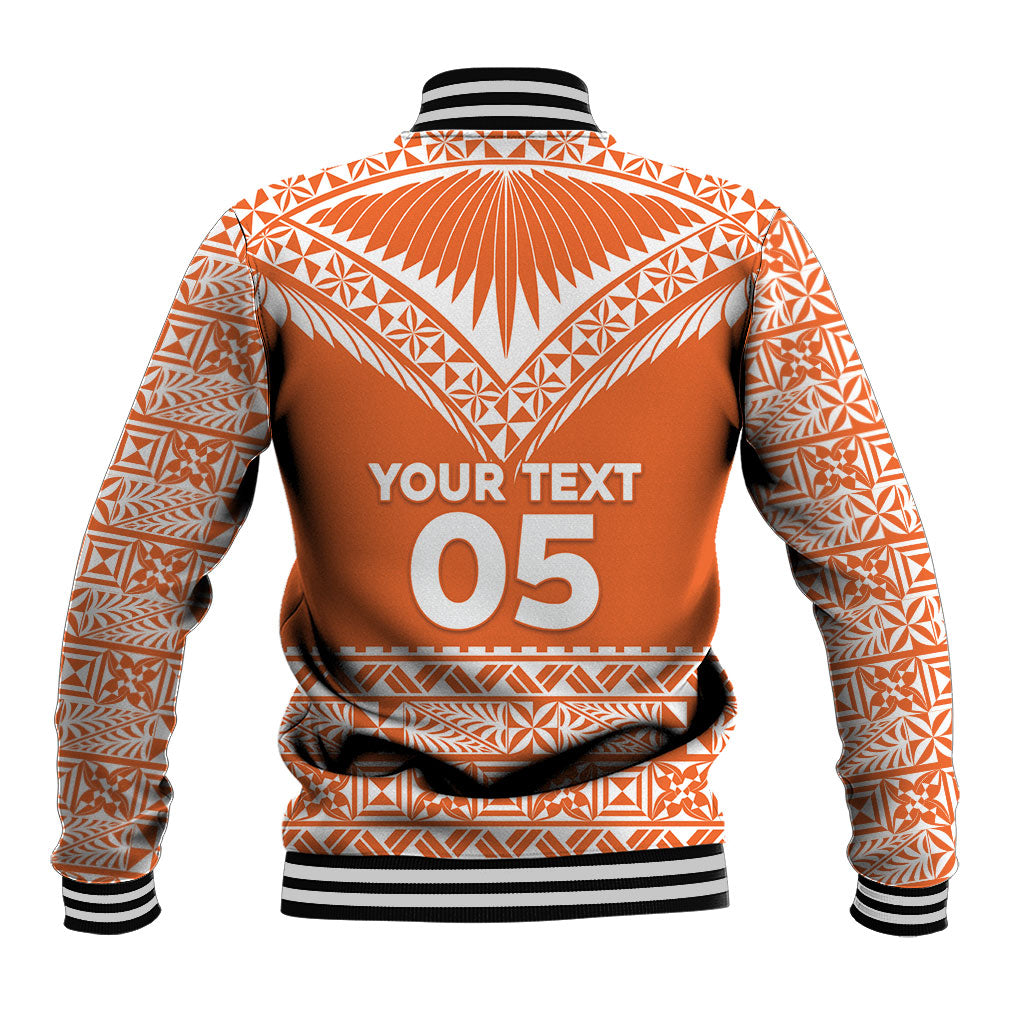 Personalised Tonga Tailulu College Baseball Jacket Tongan Kupesi Pattern LT05 - Polynesian Pride