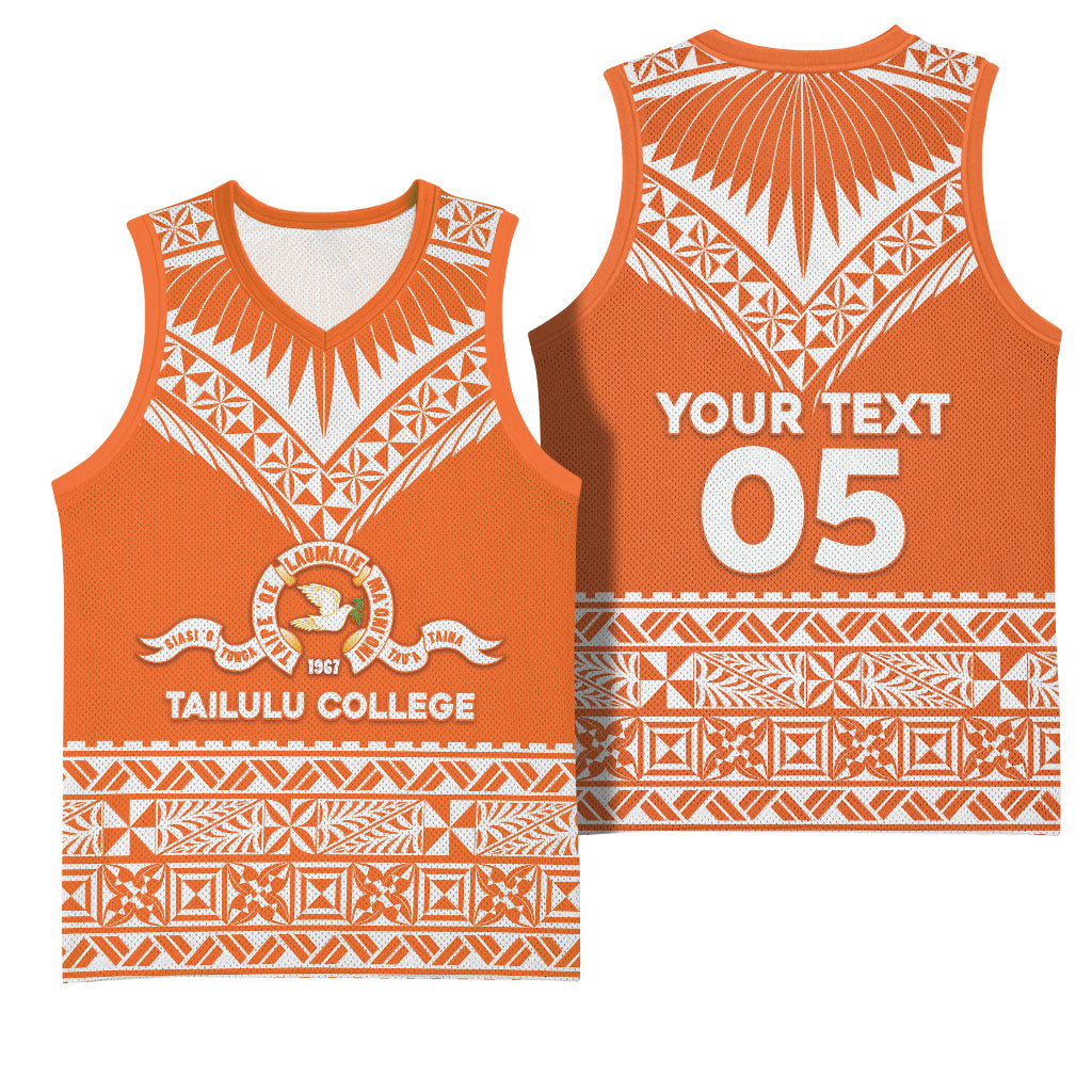 Personalised Tonga Tailulu College Basketball Jersey Tongan Kupesi Pattern LT05 - Polynesian Pride