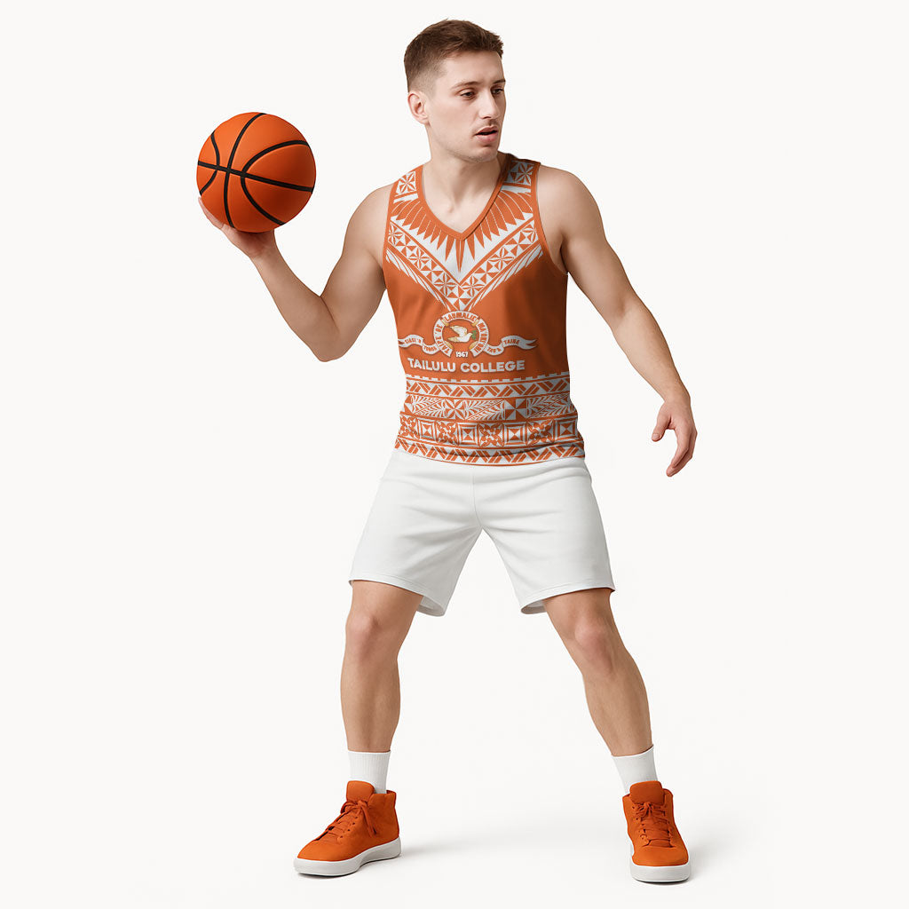 Personalised Tonga Tailulu College Basketball Jersey Tongan Kupesi Pattern LT05 - Polynesian Pride