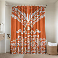 Tonga Tailulu College Bathroom Set Tongan Kupesi Pattern LT05 Shower Curtain Only Orange - Polynesian Pride