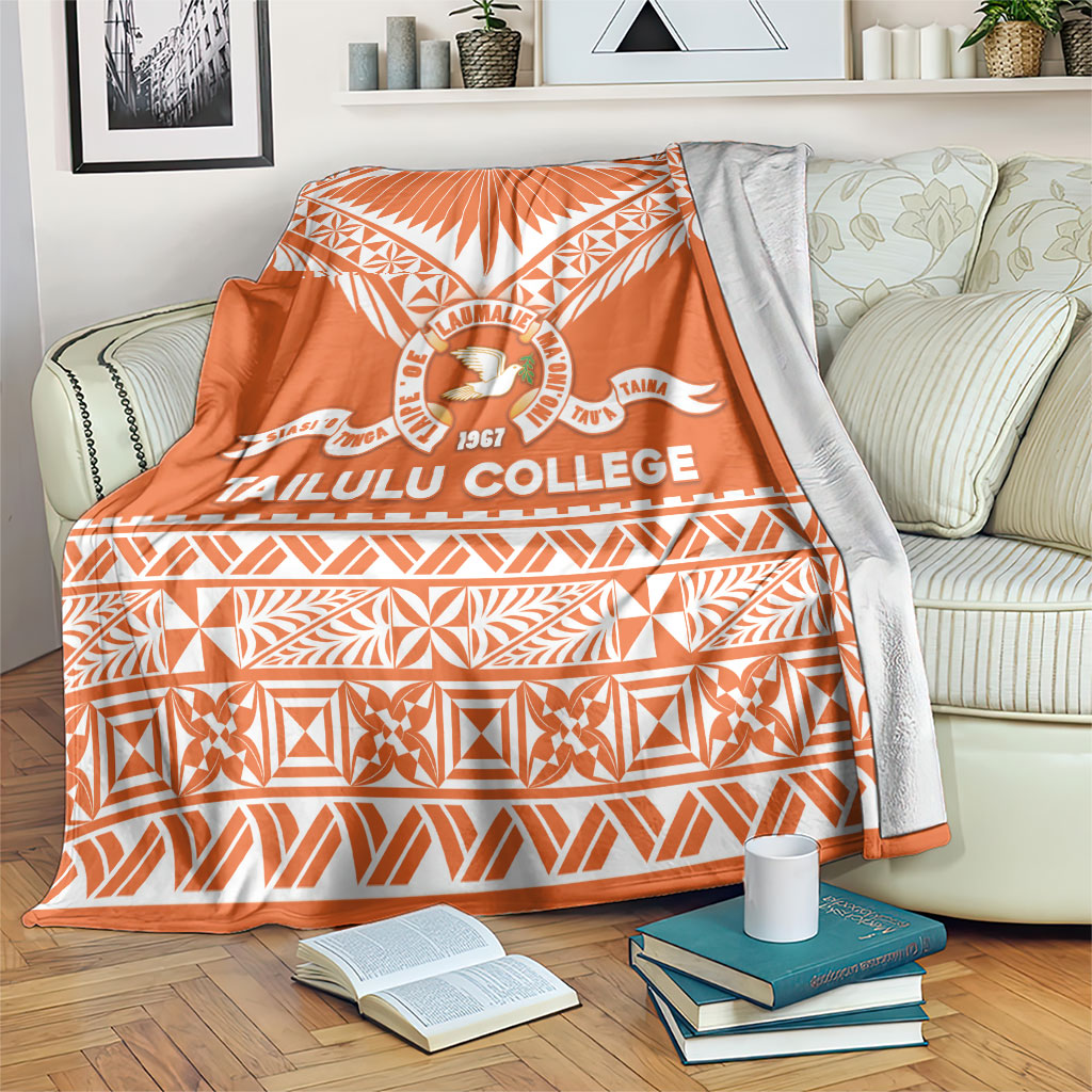 Tonga Tailulu College Blanket Tongan Kupesi Pattern LT05 Orange - Polynesian Pride