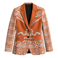 Personalised Tonga Tailulu College Blazer Tongan Kupesi Pattern LT05 Unisex Orange - Polynesian Pride