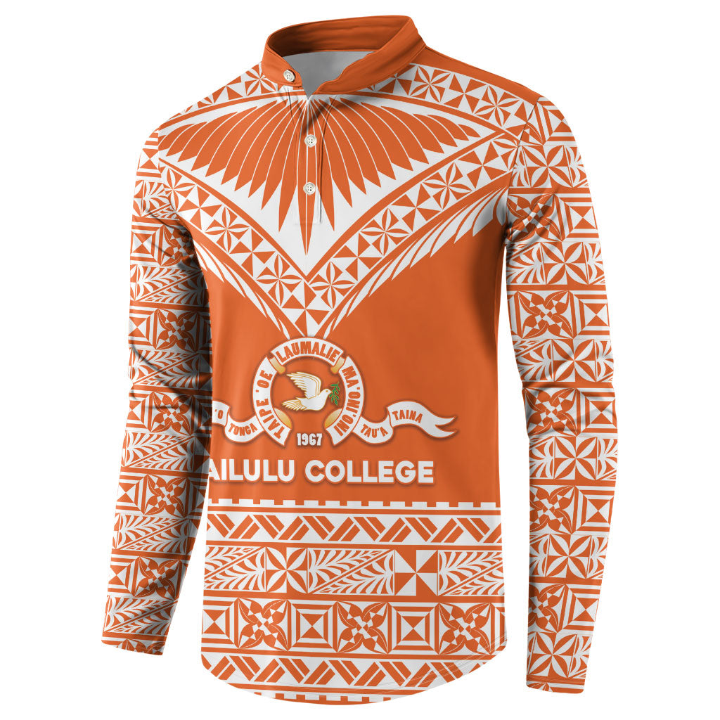 Personalised Tonga Tailulu College Button Sweatshirt Tongan Kupesi Pattern LT05 - Polynesian Pride