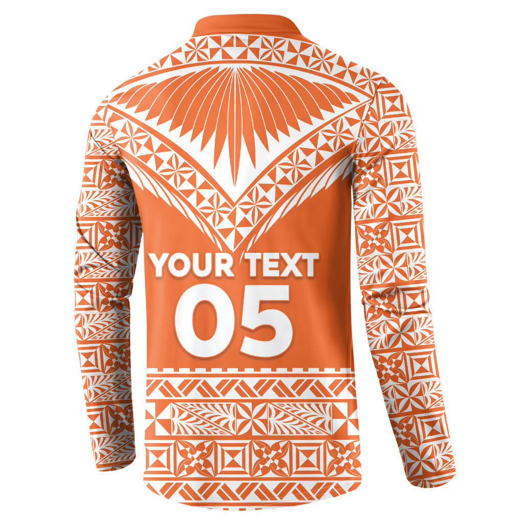 Personalised Tonga Tailulu College Button Sweatshirt Tongan Kupesi Pattern LT05 - Polynesian Pride
