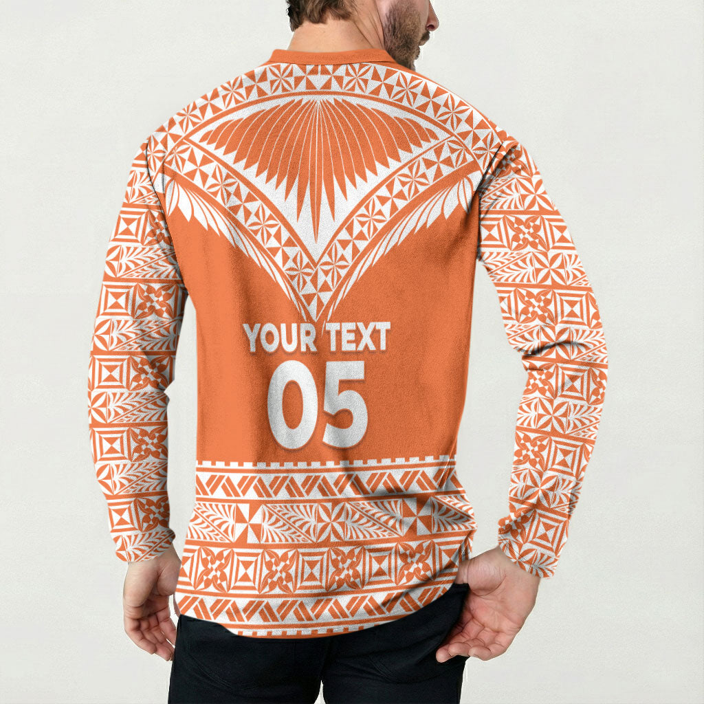 Personalised Tonga Tailulu College Button Sweatshirt Tongan Kupesi Pattern LT05 - Polynesian Pride