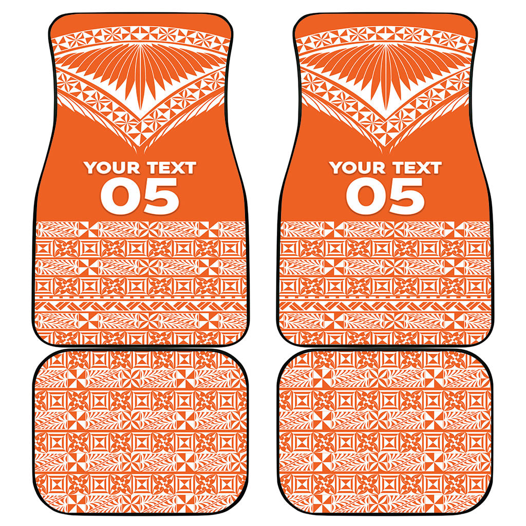 Personalised Tonga Tailulu College Car Mats Tongan Kupesi Pattern LT05 - Polynesian Pride