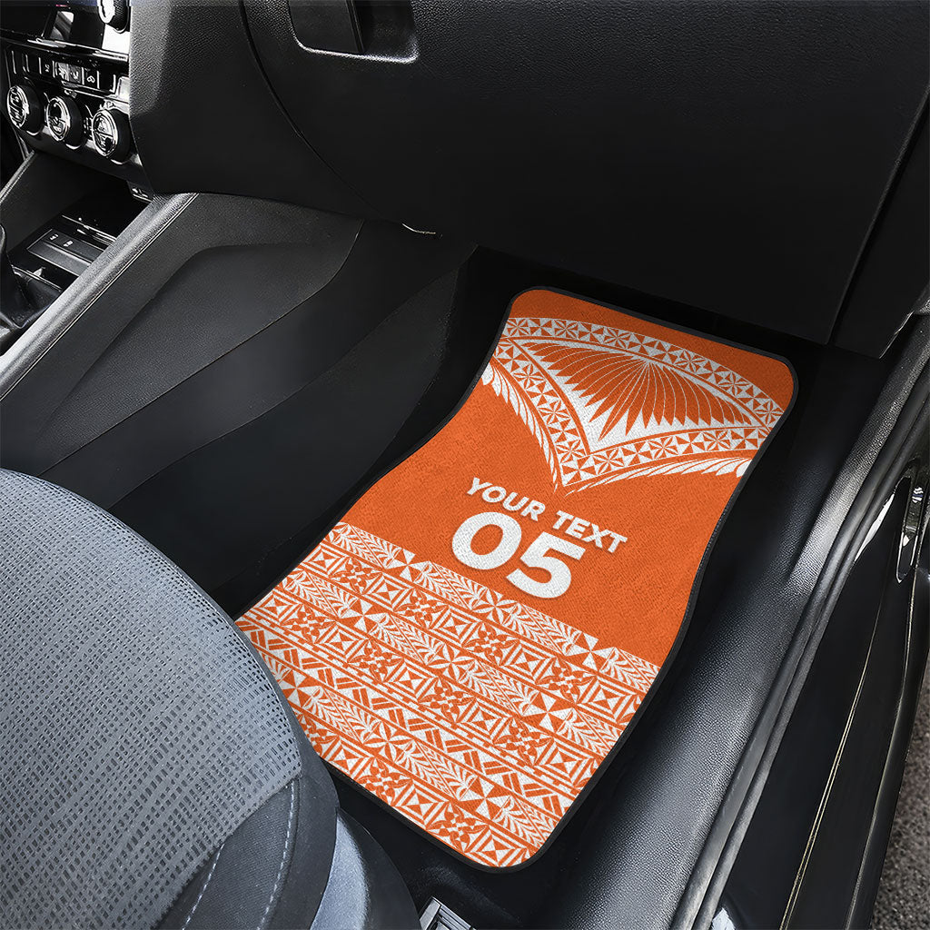 Personalised Tonga Tailulu College Car Mats Tongan Kupesi Pattern LT05 - Polynesian Pride