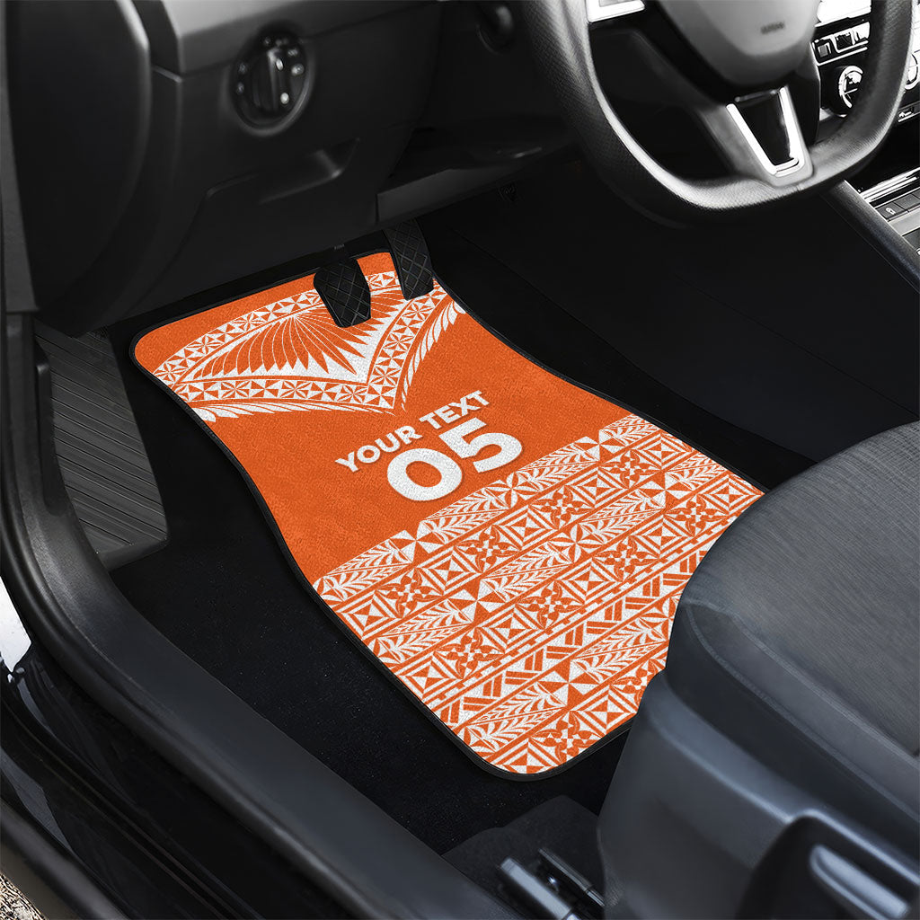 Personalised Tonga Tailulu College Car Mats Tongan Kupesi Pattern LT05 - Polynesian Pride