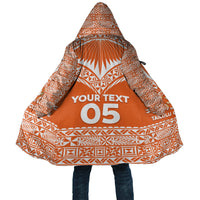 Personalised Tonga Tailulu College Cloak Tongan Kupesi Pattern LT05 Unisex Orange - Polynesian Pride