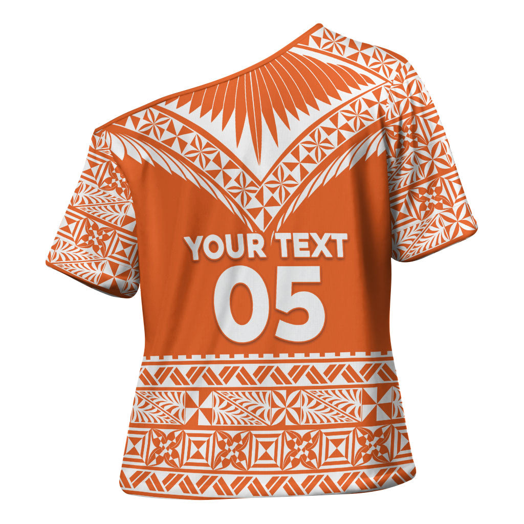 Personalised Tonga Tailulu College Cross Shoulder Shirt Tongan Kupesi Pattern