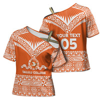 Personalised Tonga Tailulu College Cross Shoulder Shirt Tongan Kupesi Pattern