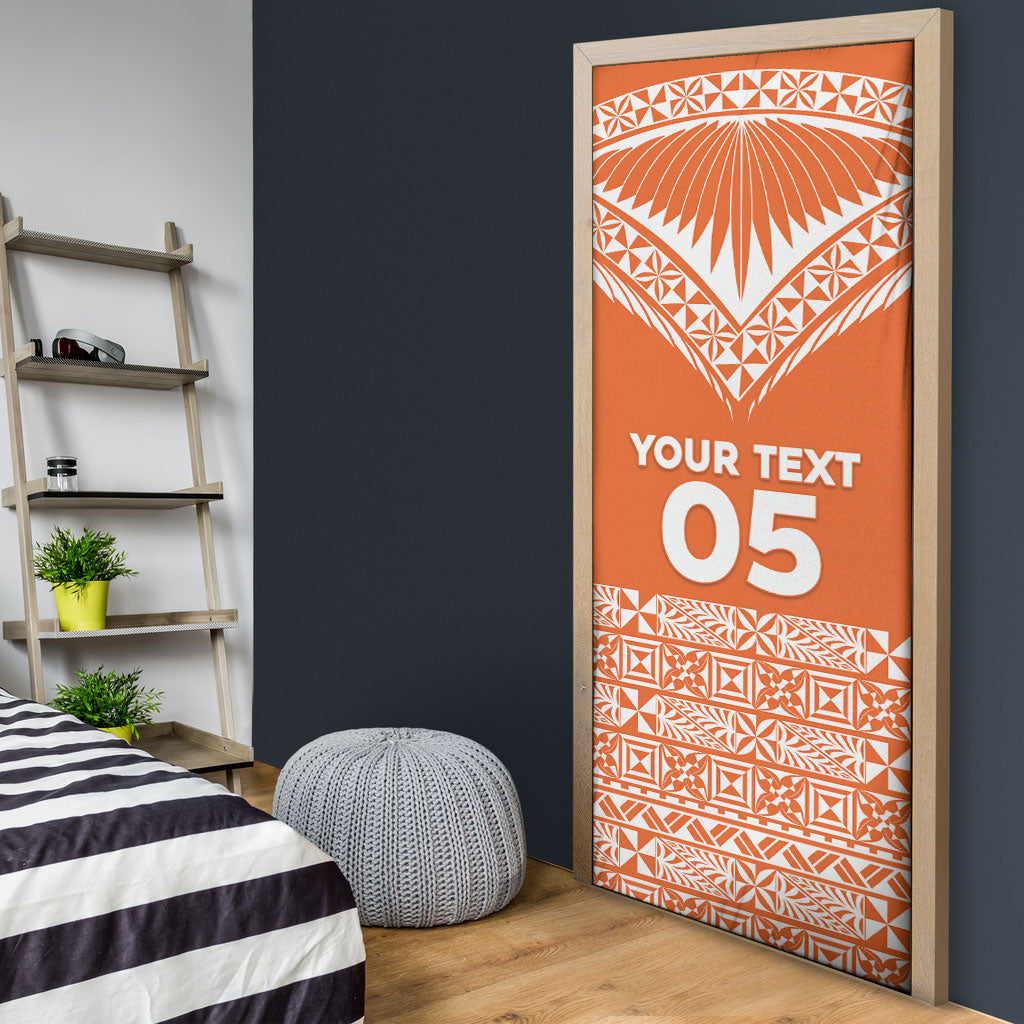 Personalised Tonga Tailulu College Door Cover Tongan Kupesi Pattern LT05 - Polynesian Pride