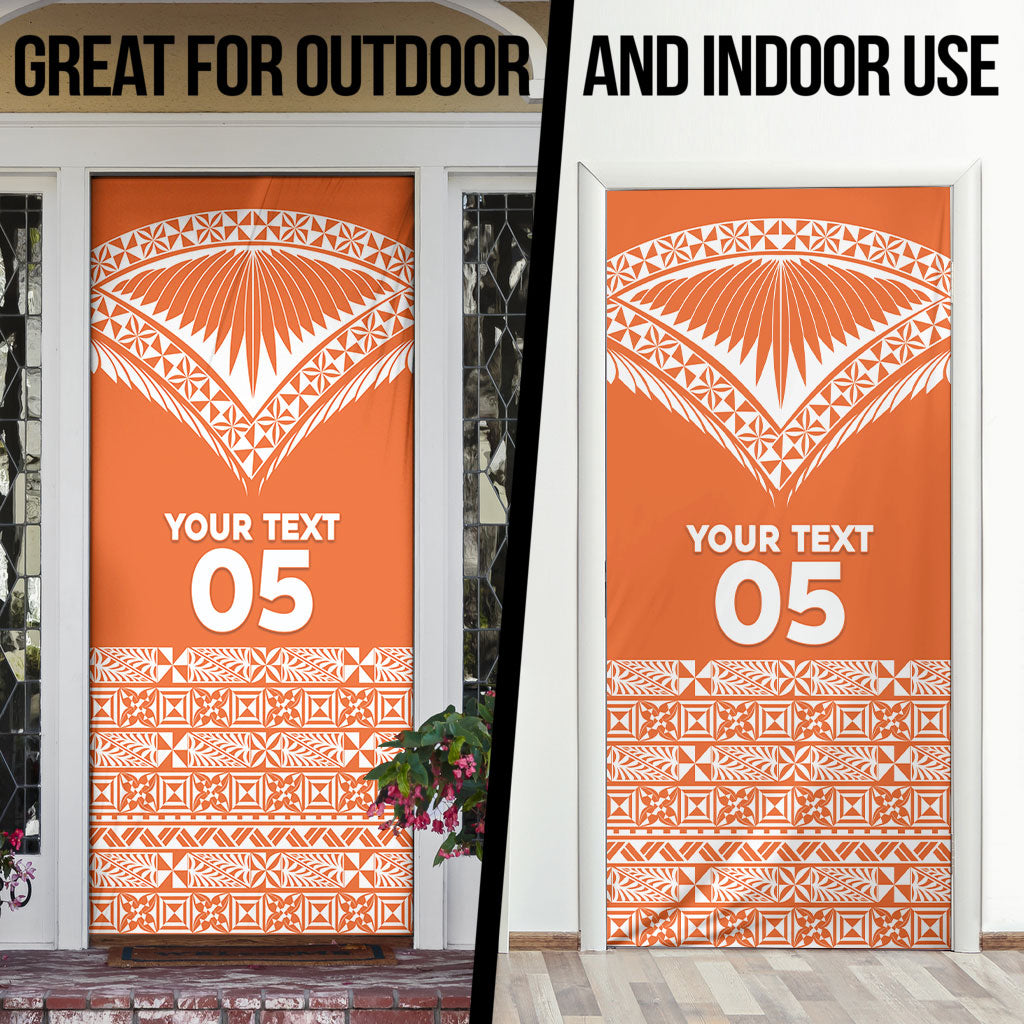 Personalised Tonga Tailulu College Door Cover Tongan Kupesi Pattern LT05 - Polynesian Pride