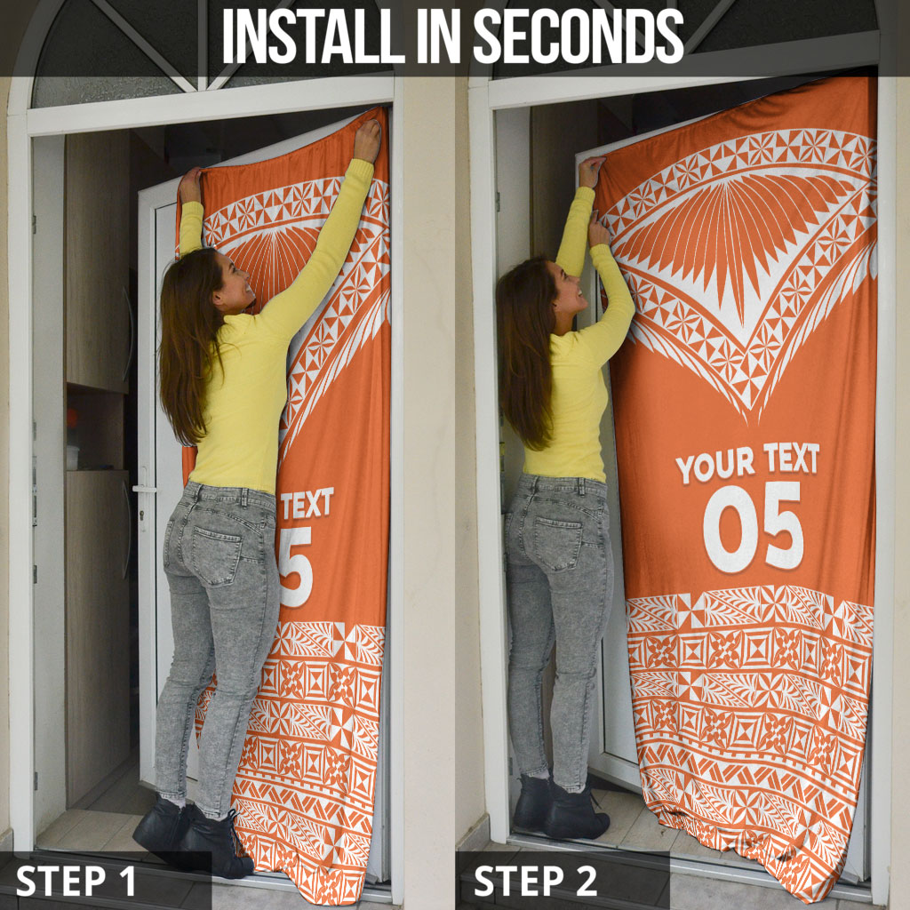 Personalised Tonga Tailulu College Door Cover Tongan Kupesi Pattern LT05 - Polynesian Pride