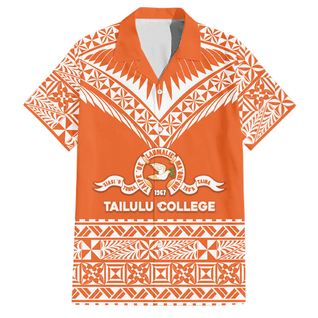 Personalised Tonga Tailulu College Family Matching Long Sleeve Bodycon Dress and Hawaiian Shirt Tongan Kupesi Pattern