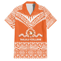 Personalised Tonga Tailulu College Family Matching Off The Shoulder Long Sleeve Dress and Hawaiian Shirt Tongan Kupesi Pattern