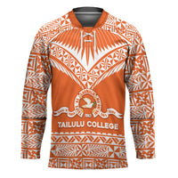 Personalised Tonga Tailulu College Hockey Jersey Tongan Kupesi Pattern LT05 Unisex Orange - Polynesian Pride