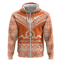Personalised Tonga Tailulu College Hoodie Tongan Kupesi Pattern LT05 Zip Hoodie Orange - Polynesian Pride