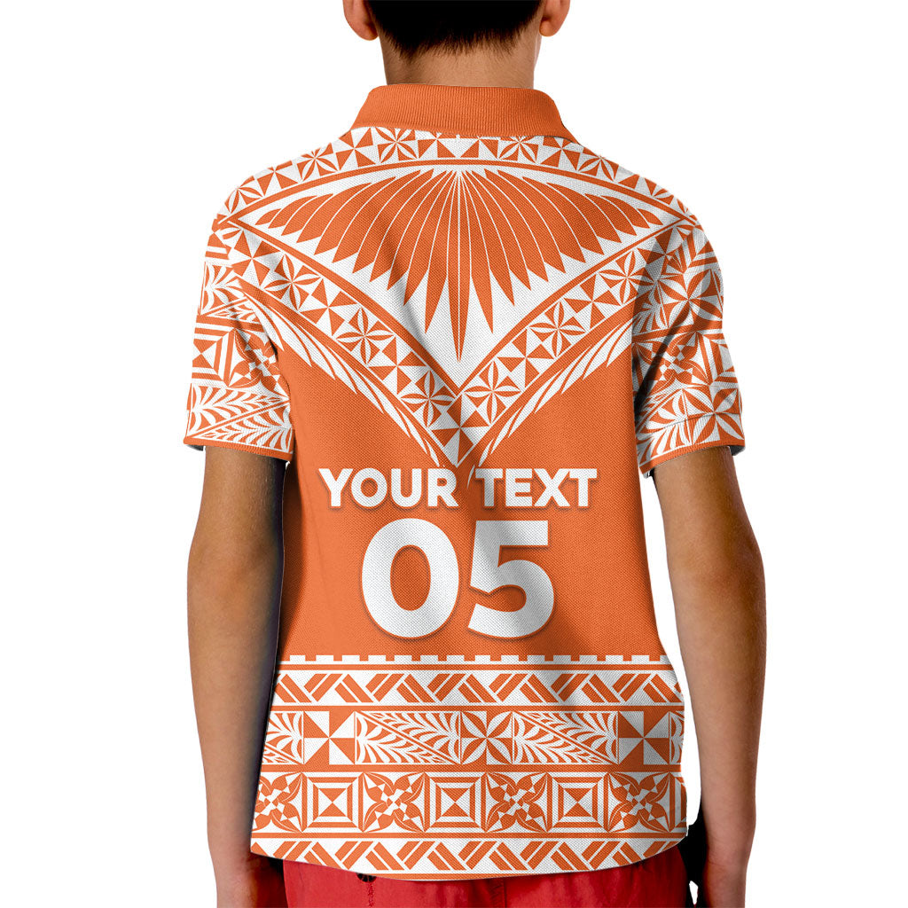 Personalised Tonga Tailulu College Kid Polo Shirt Tongan Kupesi Pattern LT05 - Polynesian Pride