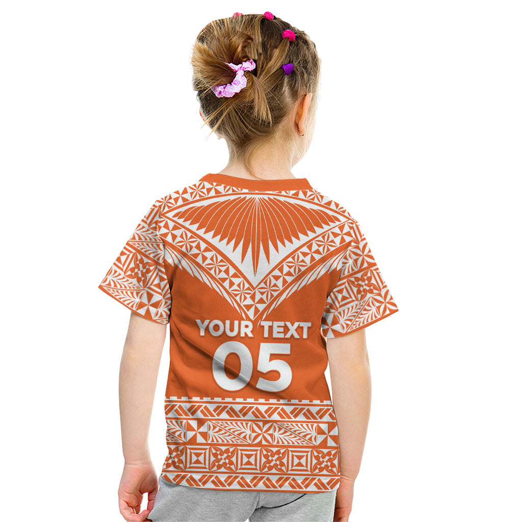 Personalised Tonga Tailulu College Kid T Shirt Tongan Kupesi Pattern LT05 - Polynesian Pride