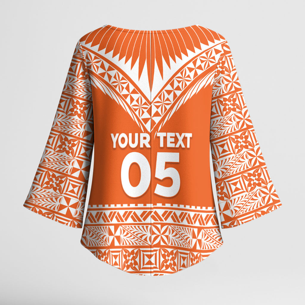 Personalised Tonga Tailulu College Kimono Sleeve Blouse Tongan Kupesi Pattern