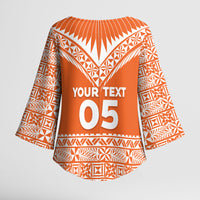 Personalised Tonga Tailulu College Kimono Sleeve Blouse Tongan Kupesi Pattern
