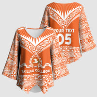 Personalised Tonga Tailulu College Kimono Sleeve Blouse Tongan Kupesi Pattern