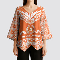 Personalised Tonga Tailulu College Kimono Sleeve Blouse Tongan Kupesi Pattern