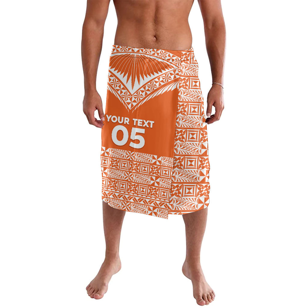 Personalised Tonga Tailulu College Lavalava Tongan Kupesi Pattern LT05 Orange - Polynesian Pride