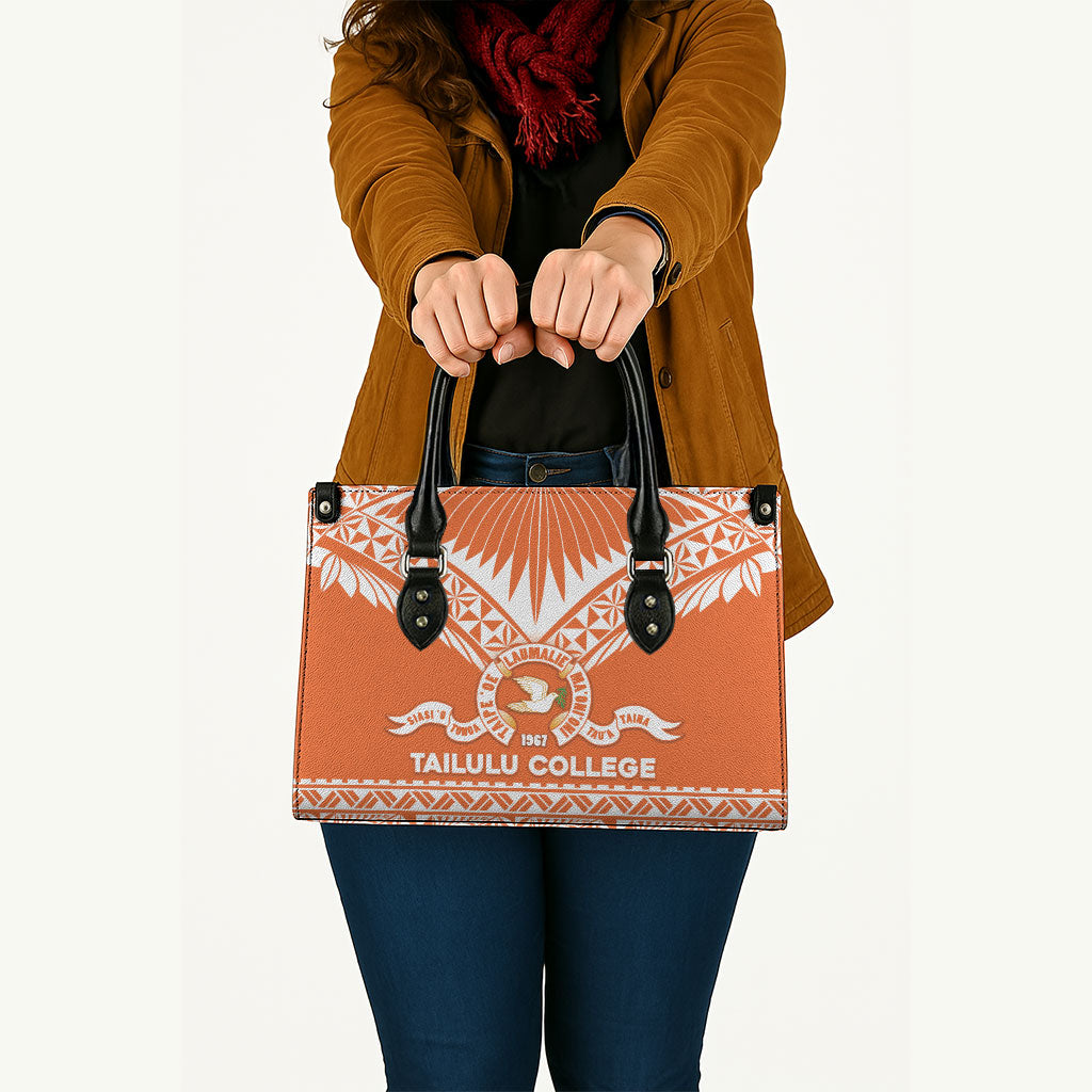 Tonga Tailulu College Leather Bag Tongan Kupesi Pattern LT05 - Polynesian Pride