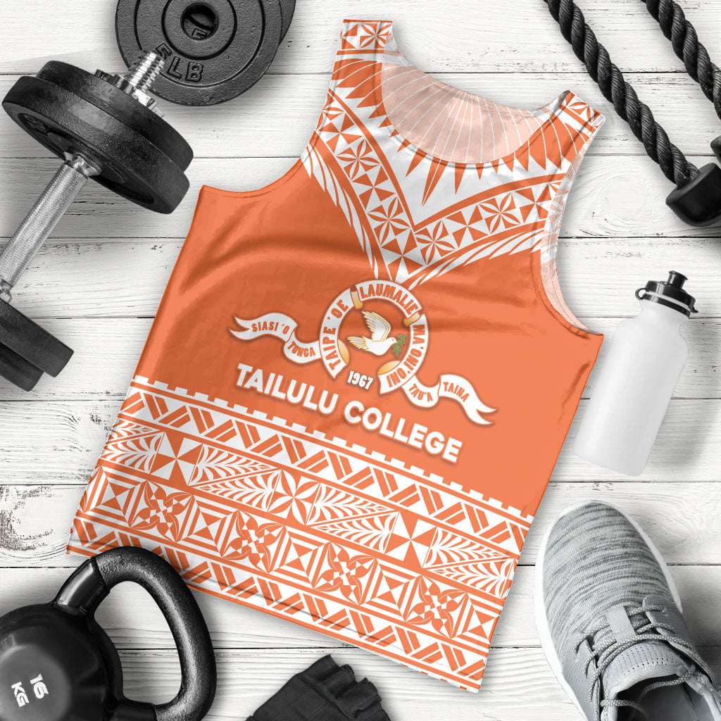 Personalised Tonga Tailulu College Men Tank Top Tongan Kupesi Pattern LT05 - Polynesian Pride