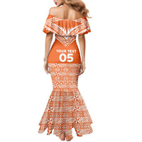 Personalised Tonga Tailulu College Mermaid Dress Tongan Kupesi Pattern LT05 - Polynesian Pride